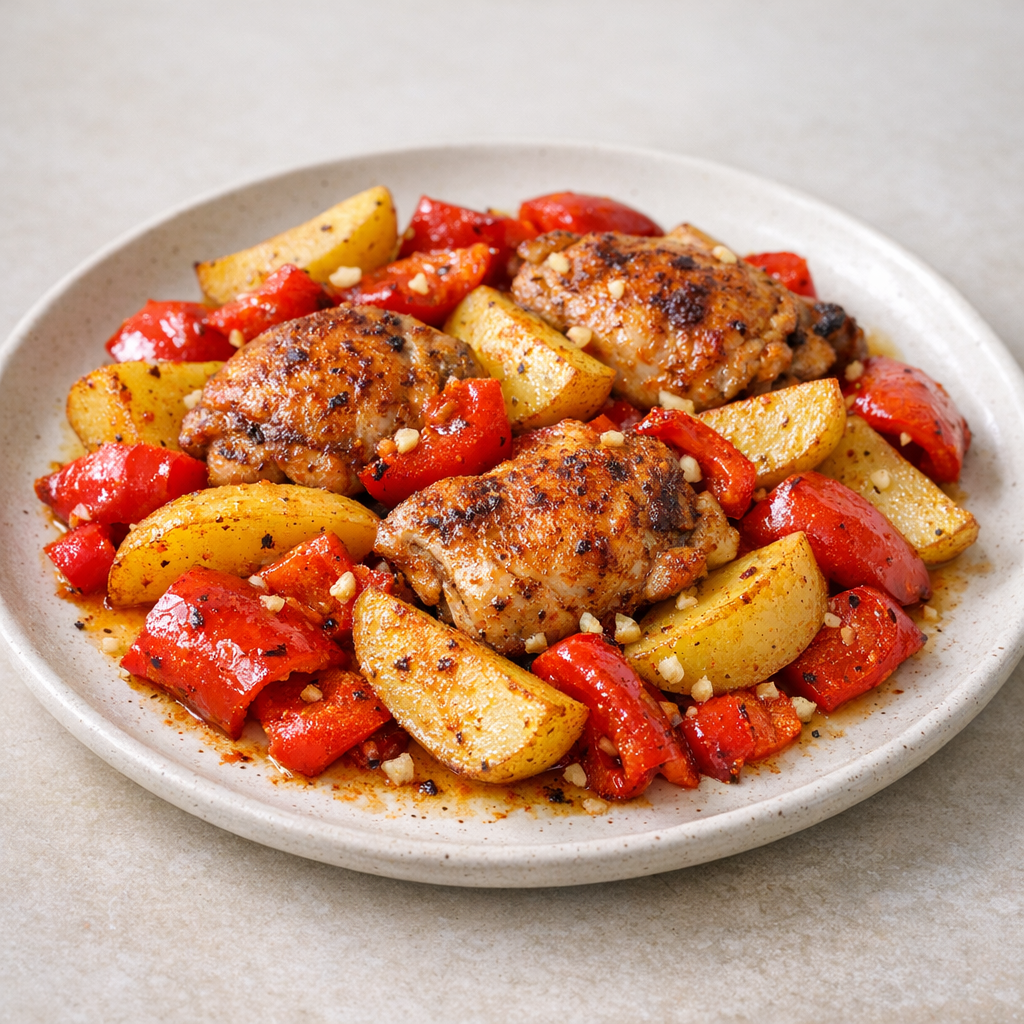 Traybake kip paprika aardappel