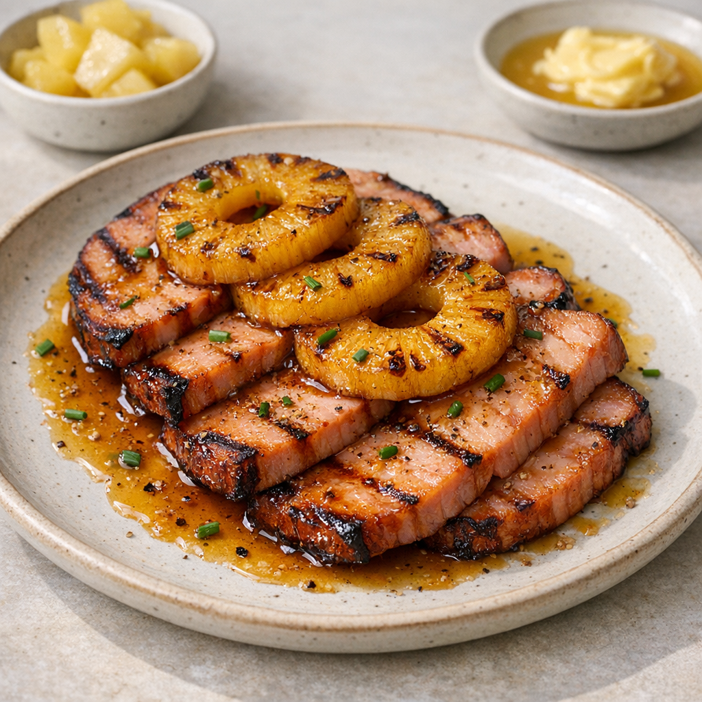 Gegrilde ham met ananas-glazuur