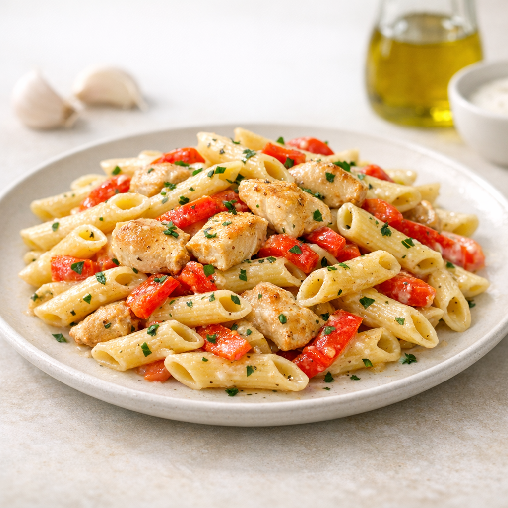 Glutenvrije pasta met kip